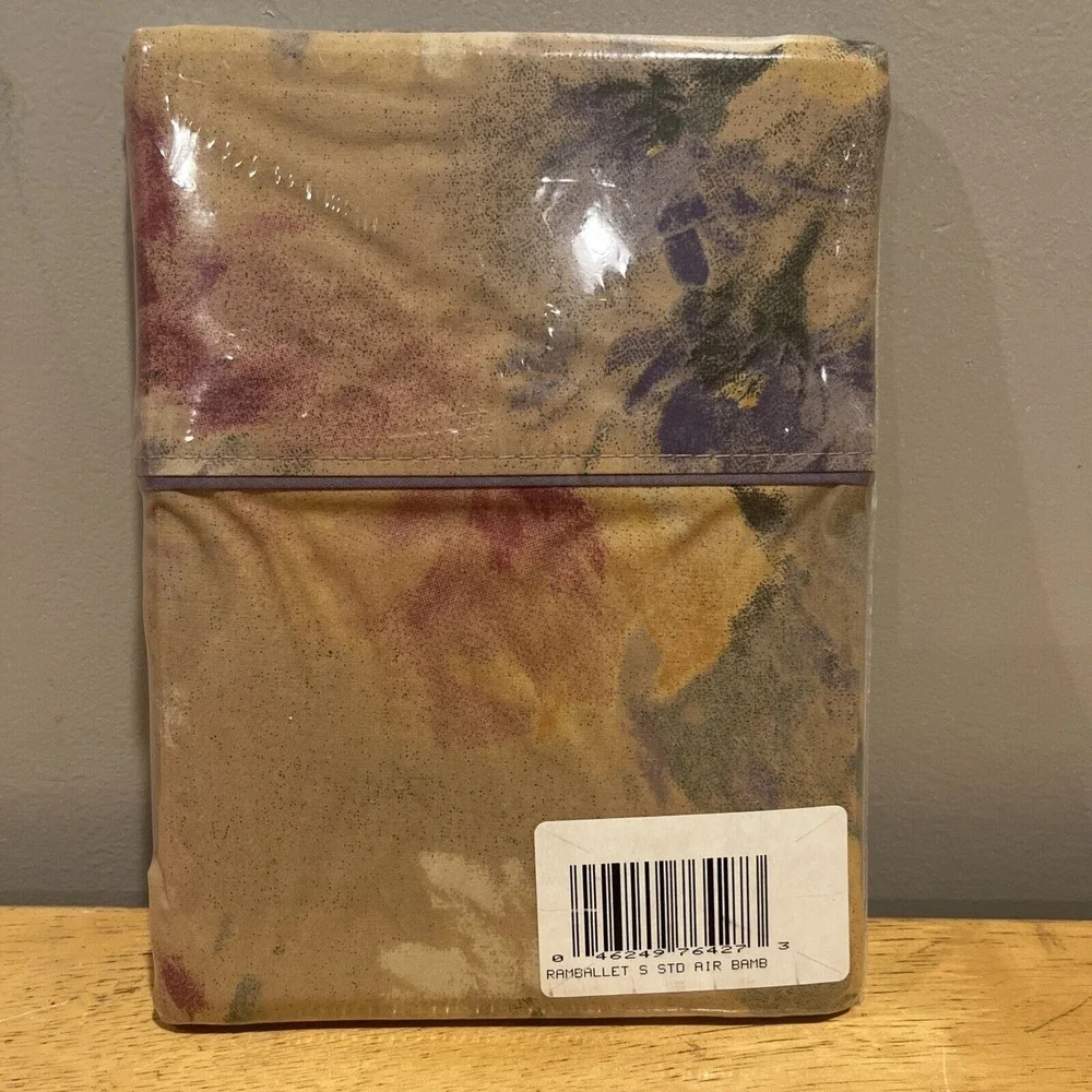 Vintage‎ Crown Crafts Standard Pillowcases NIP Ramballet Brown Floral Watercolor